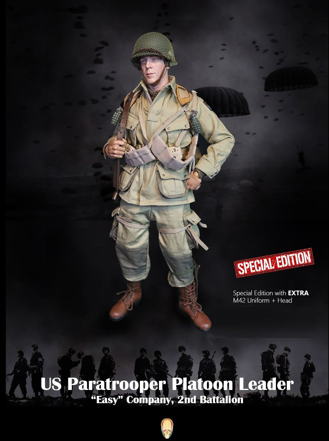 Pedido Figura US Paratrooper Platoon Leader (Special version) - WWII “Easy” Company 2nd Battalion marca Facepool FP-002B escala 1/6