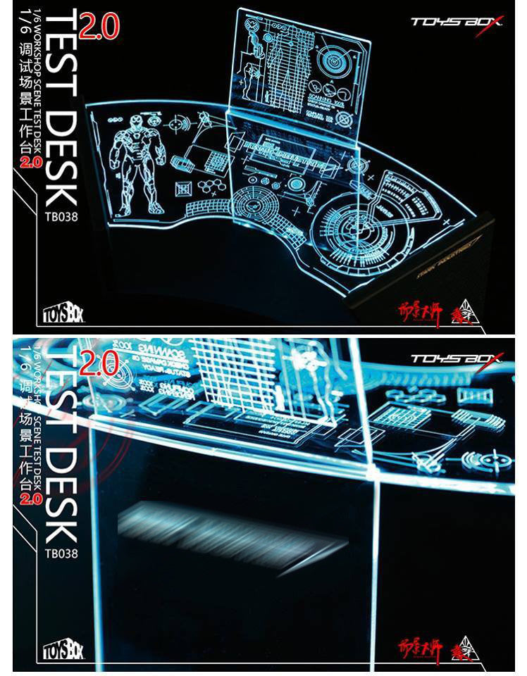 Pedido Diorama Tony Workshop Scene Desk 2.0 (iluminación LED con remote control) marca Toys Box escala pequeña 1/6