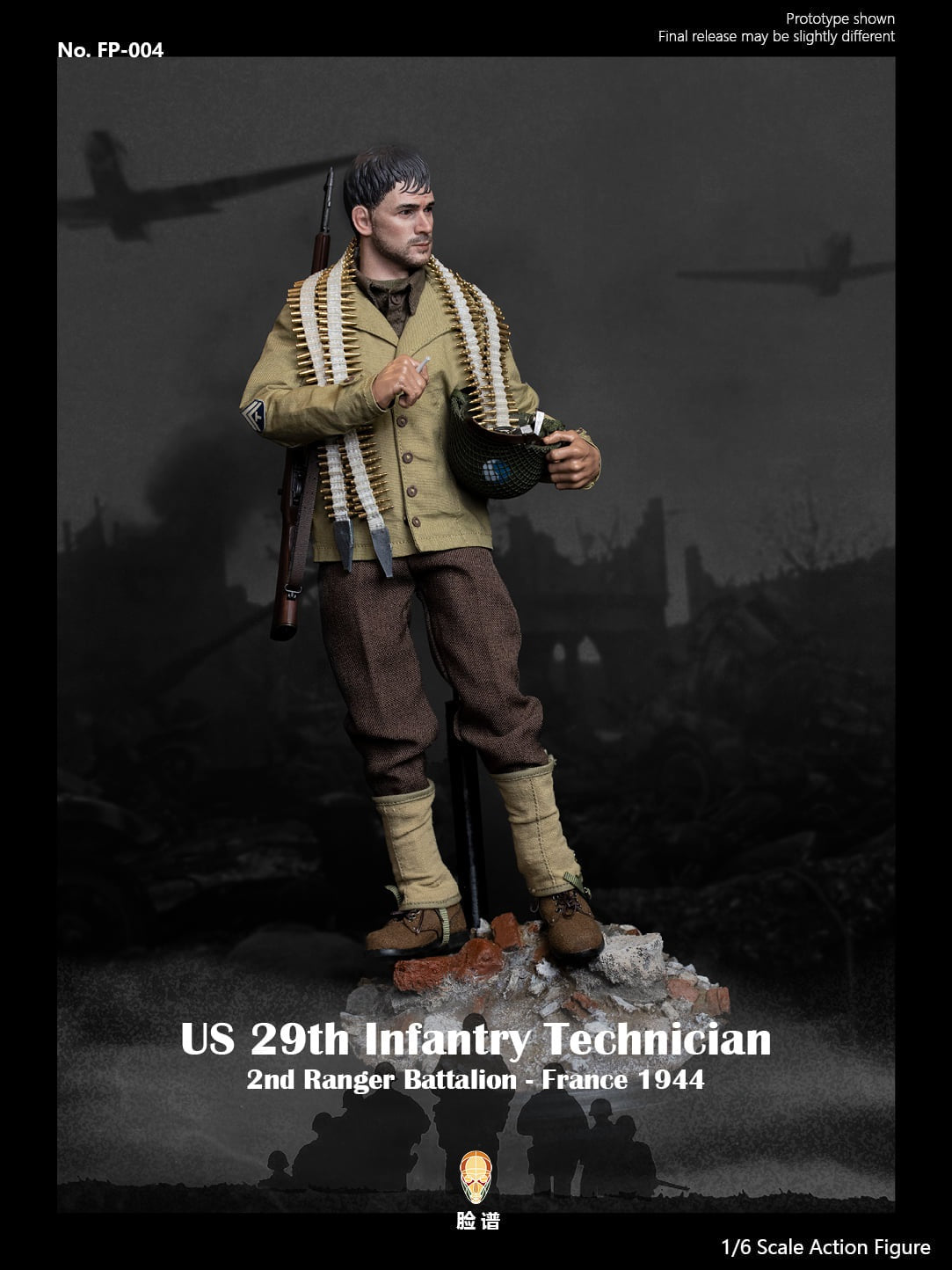Pedido Figura US 29th Infantry Technician (Special Edition) - WWII 2nd Ranger Battalion - France 1944 marca Facepool FP-004B escala 1/6