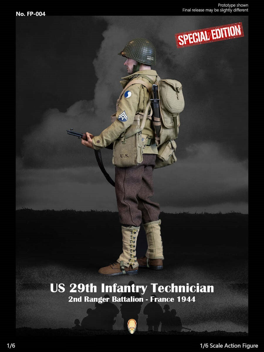 Pedido Figura US 29th Infantry Technician (Special Edition) - WWII 2nd Ranger Battalion - France 1944 marca Facepool FP-004B escala 1/6