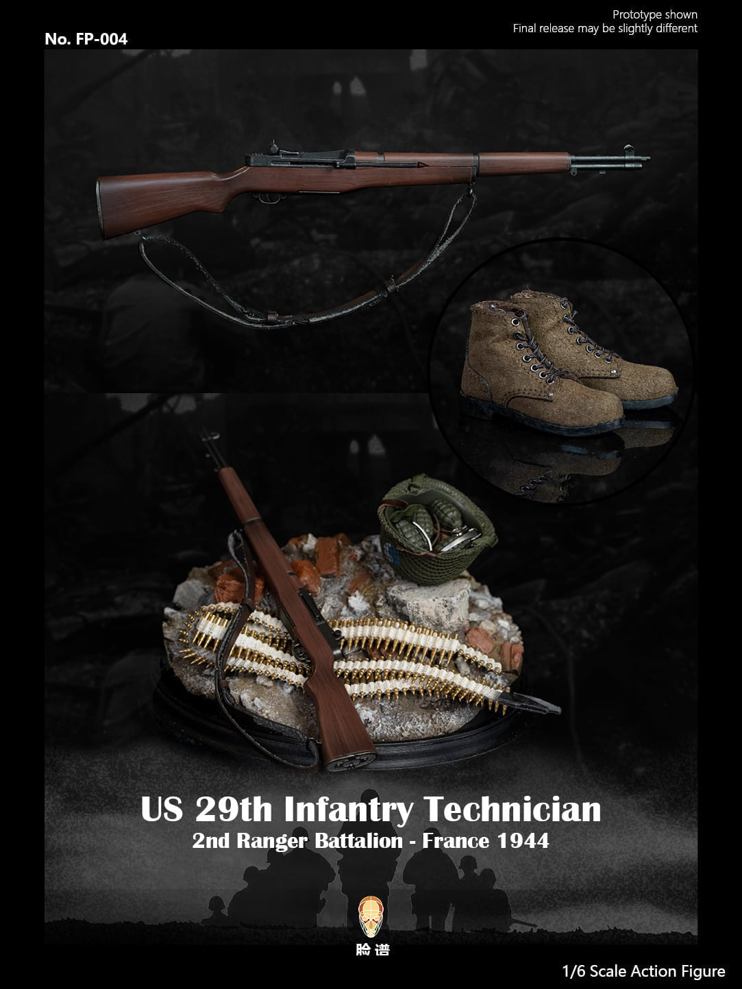 Pedido Figura US 29th Infantry Technician (Special Edition) - WWII 2nd Ranger Battalion - France 1944 marca Facepool FP-004B escala 1/6