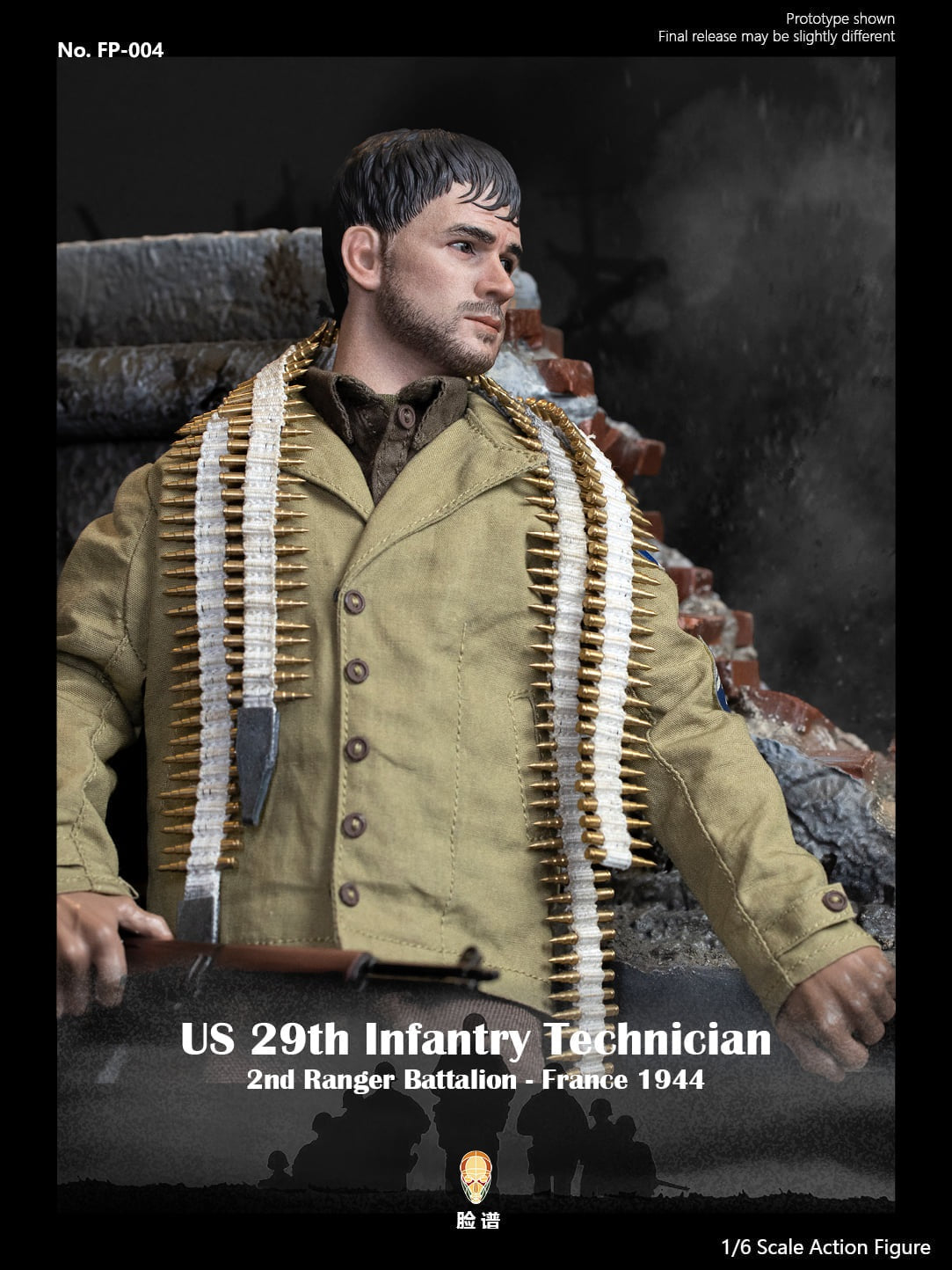 Pedido Figura US 29th Infantry Technician (Special Edition) - WWII 2nd Ranger Battalion - France 1944 marca Facepool FP-004B escala 1/6