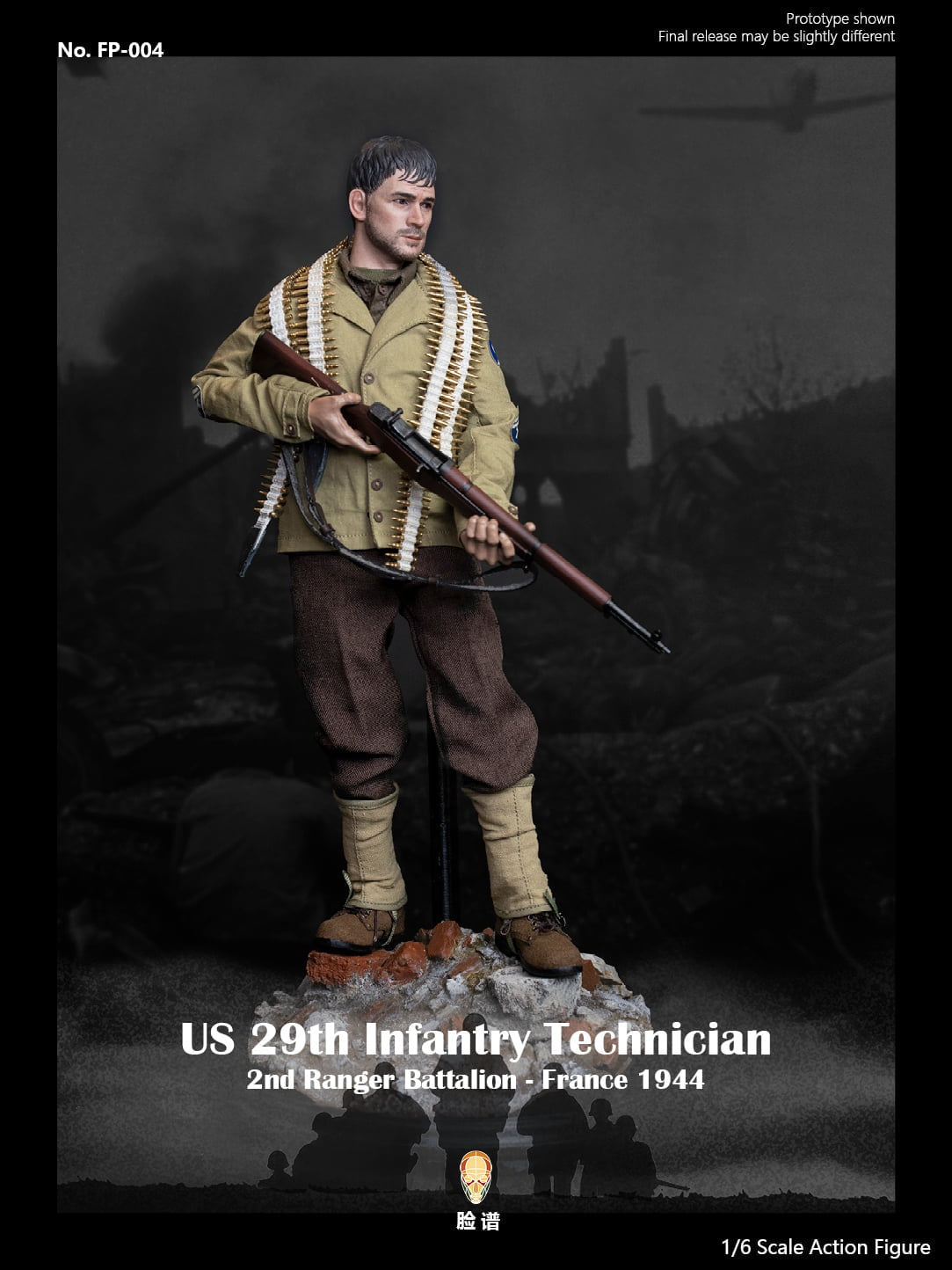 Pedido Figura US 29th Infantry Technician (Special Edition) - WWII 2nd Ranger Battalion - France 1944 marca Facepool FP-004B escala 1/6
