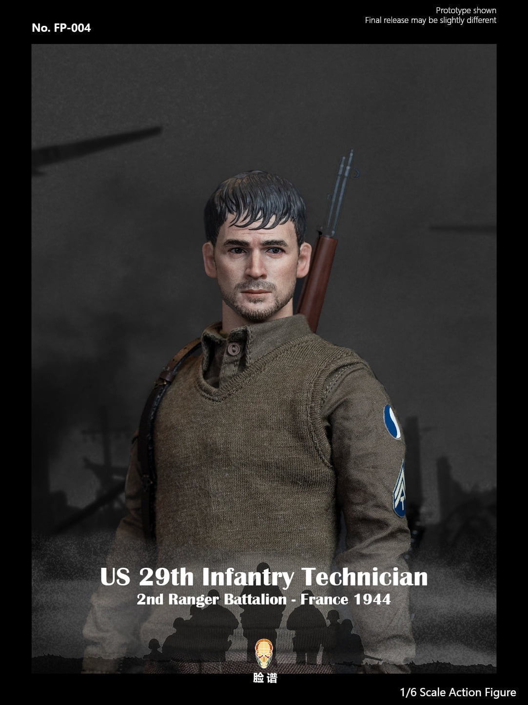 Pedido Figura US 29th Infantry Technician (Special Edition) - WWII 2nd Ranger Battalion - France 1944 marca Facepool FP-004B escala 1/6