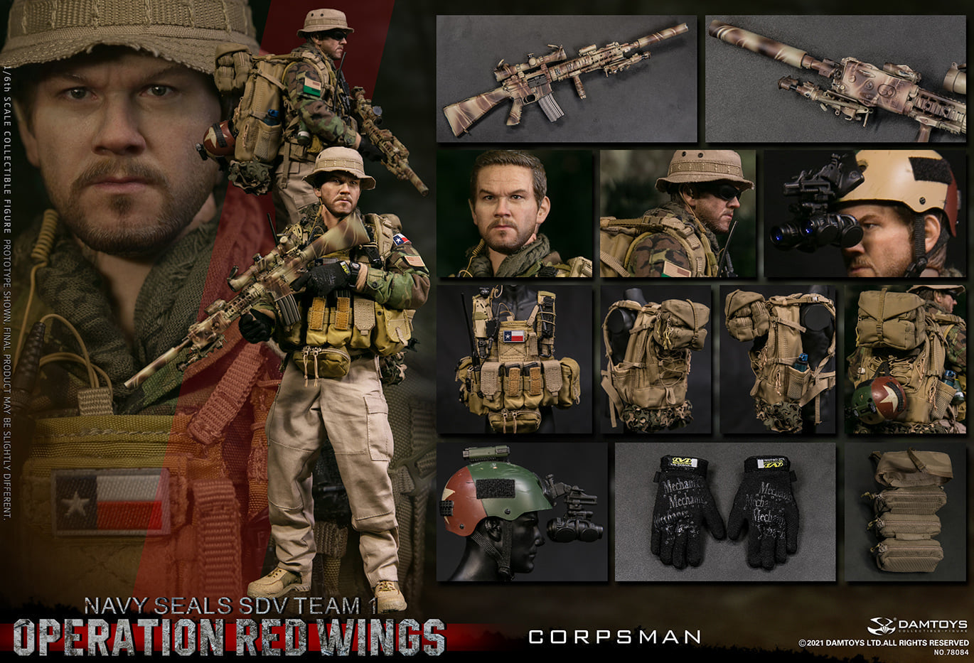 Pedido Figuras Operation Red Wings NAVY SEALS SDV TEAM 1 Corpsman y Sniper (set doble) marca Damtoys 78084 y 78085 escala 1/6