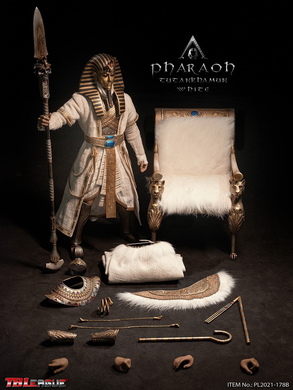 Pedido Figura Pharaoh Tutankhamun (versión White) marca TBLeague PL2021-178B escala 1/6