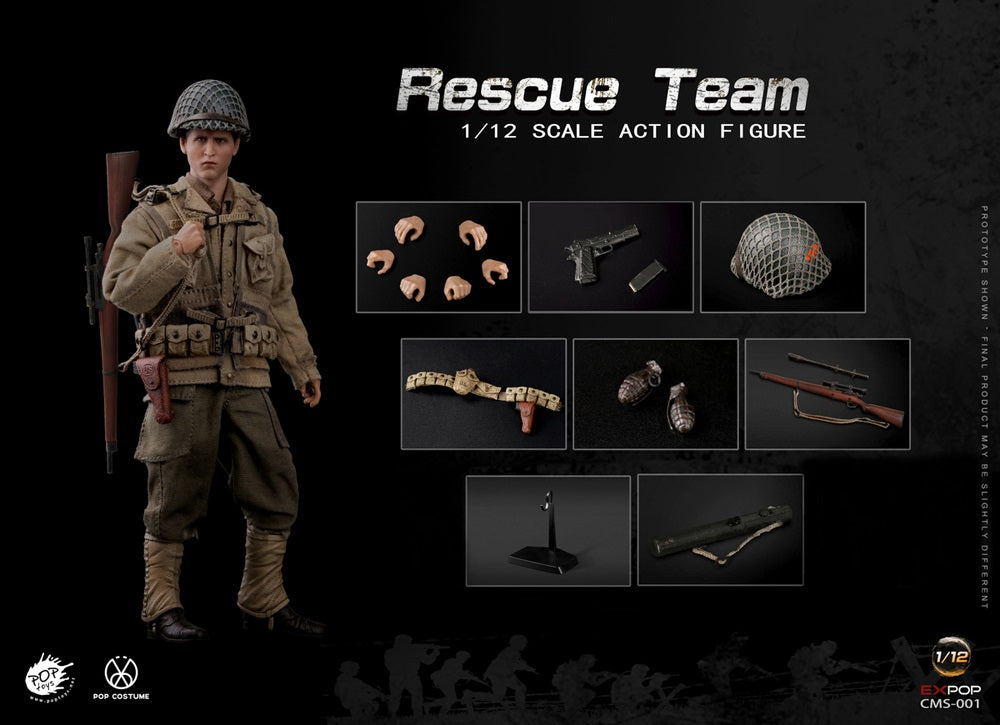 Pedido Figura WWII US Rescue Squad Sniper marca Poptoys CMS001 escala pequeña 1/12