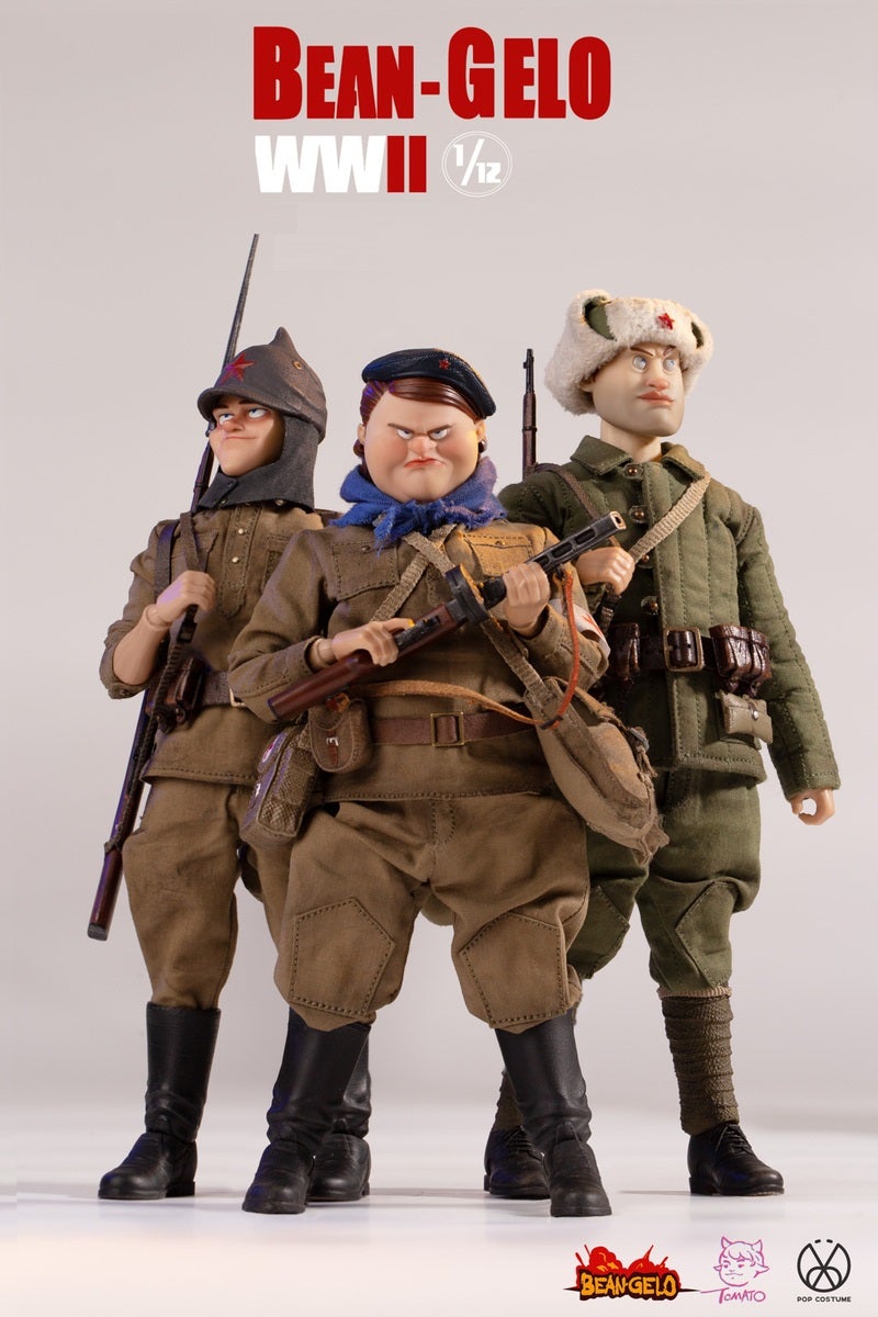 Pedido Figuras Bean Gelo WWII (Set triple) (Sniper Zhuang GBS020, Fat Sister GBS021, Anton GBS022) marca Poptoys escala pequeña 1/12