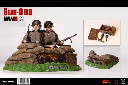 Pedido Diorama Two-man Battlefield Platform Scene - Props Series- Bean Gelo WWII marca Poptoys SPS002 escala pequeña 1/12