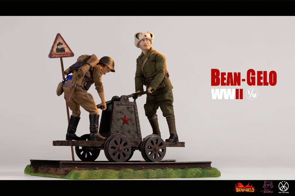 Pedido Diorama Rail Car Scene - Props Series- Bean Gelo WWII marca Poptoys SPS001 escala pequeña 1/12
