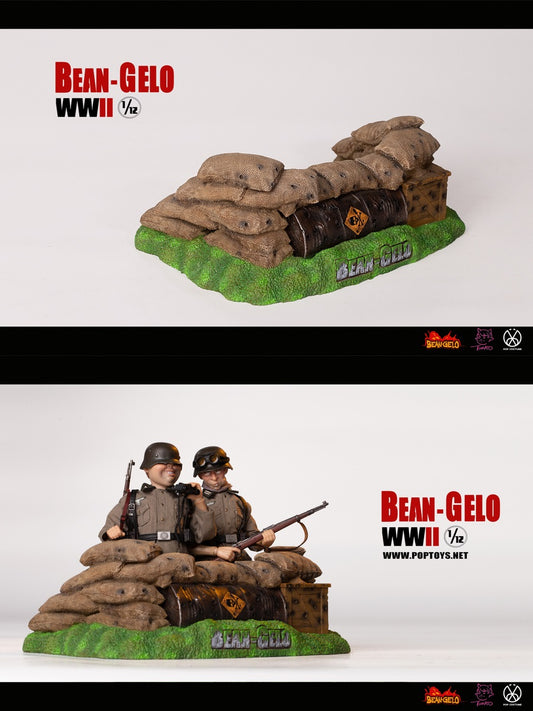 Pedido Diorama Two-man Battlefield Platform Scene - Props Series- Bean Gelo WWII marca Poptoys SPS002 escala pequeña 1/12