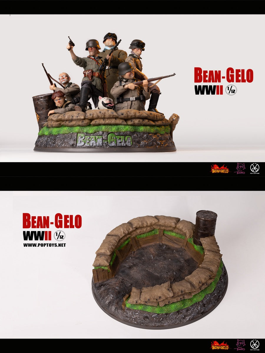 Pedido Diorama Six-man Battlefield Platform Scene - Props Series- Bean Gelo WWII marca Poptoys SPS003 escala pequeña 1/12