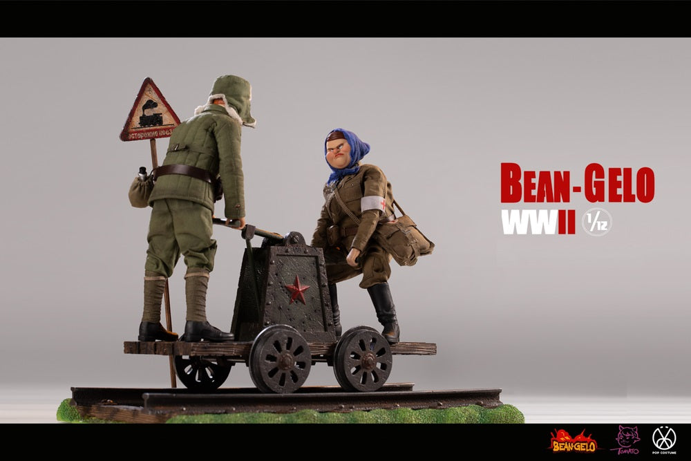 Pedido Diorama Rail Car Scene - Props Series- Bean Gelo WWII marca Poptoys SPS001 escala pequeña 1/12
