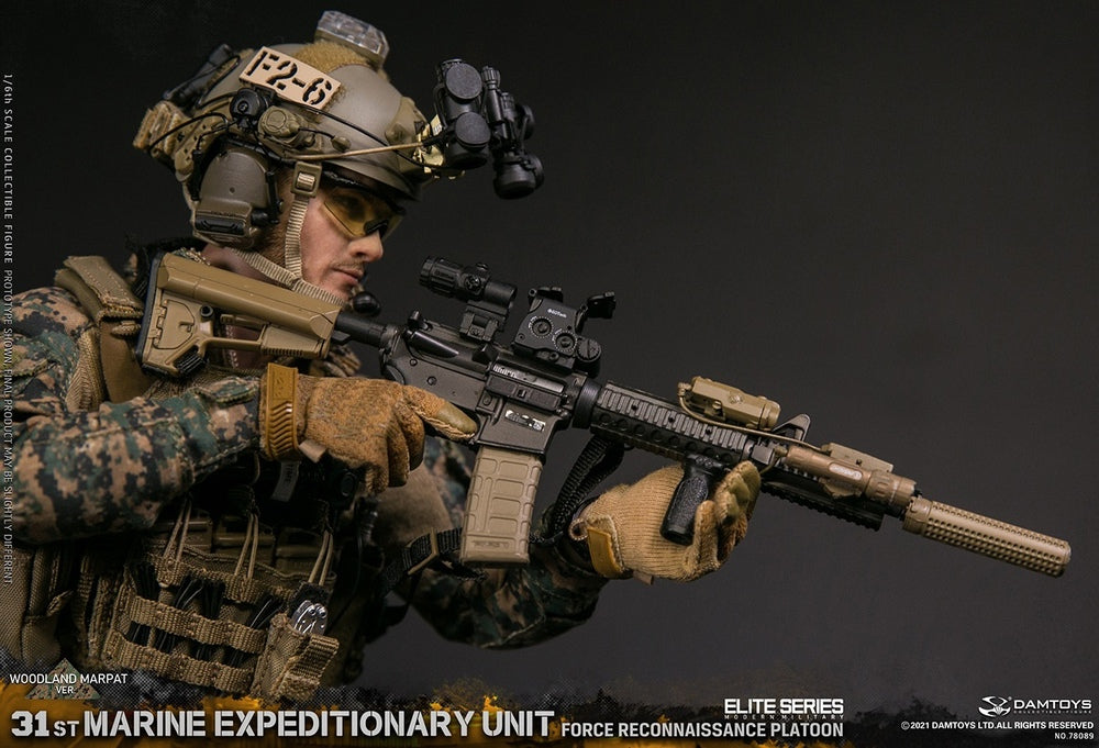 Pedido Figura 31st Marine Expeditionary Unit Force Reconnaissance Platoon - Woodland MARPAT marca Damtoys 78089 escala 1/6