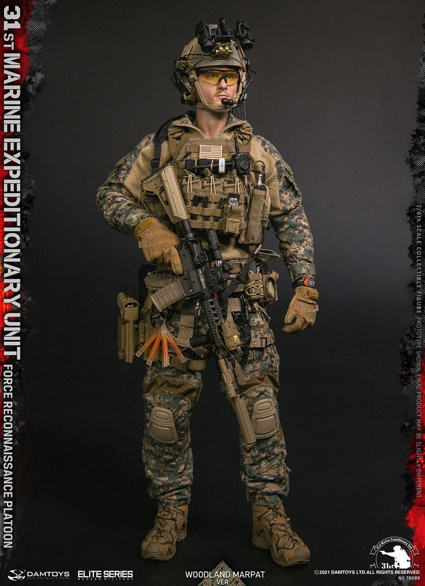 Pedido Figura 31st Marine Expeditionary Unit Force Reconnaissance Platoon - Woodland MARPAT marca Damtoys 78089 escala 1/6