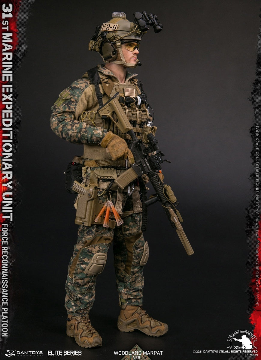 Pedido Figura 31st Marine Expeditionary Unit Force Reconnaissance Platoon - Woodland MARPAT marca Damtoys 78089 escala 1/6