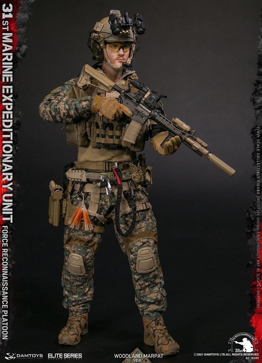 Pedido Figura 31st Marine Expeditionary Unit Force Reconnaissance Platoon - Woodland MARPAT marca Damtoys 78089 escala 1/6