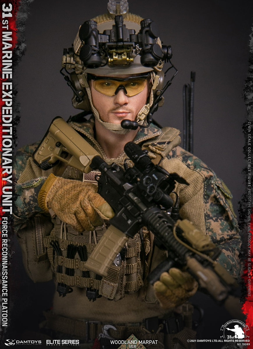 Pedido Figura 31st Marine Expeditionary Unit Force Reconnaissance Platoon - Woodland MARPAT marca Damtoys 78089 escala 1/6