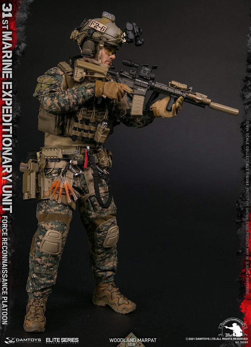 Pedido Figura 31st Marine Expeditionary Unit Force Reconnaissance Platoon - Woodland MARPAT marca Damtoys 78089 escala 1/6