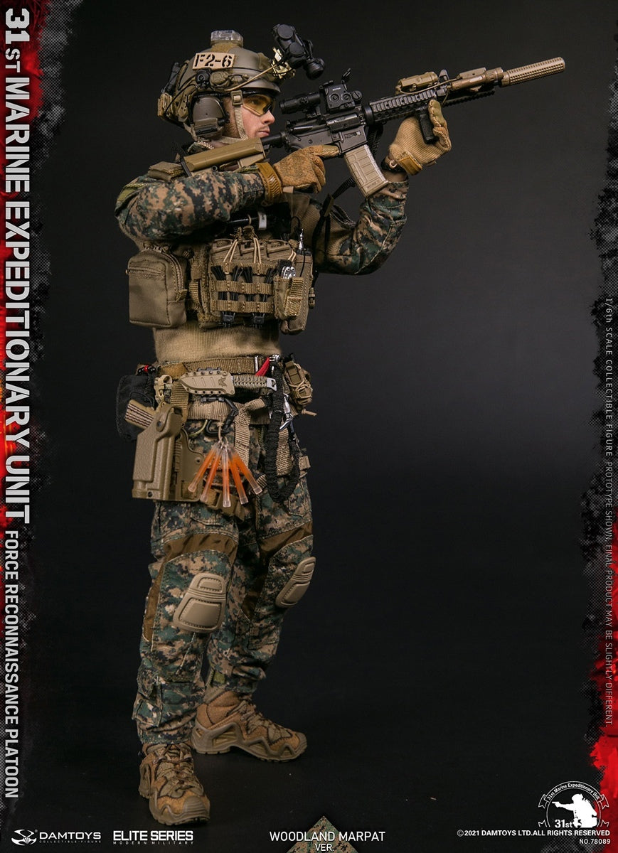 Pedido Figura 31st Marine Expeditionary Unit Force Reconnaissance Platoon - Woodland MARPAT marca Damtoys 78089 escala 1/6