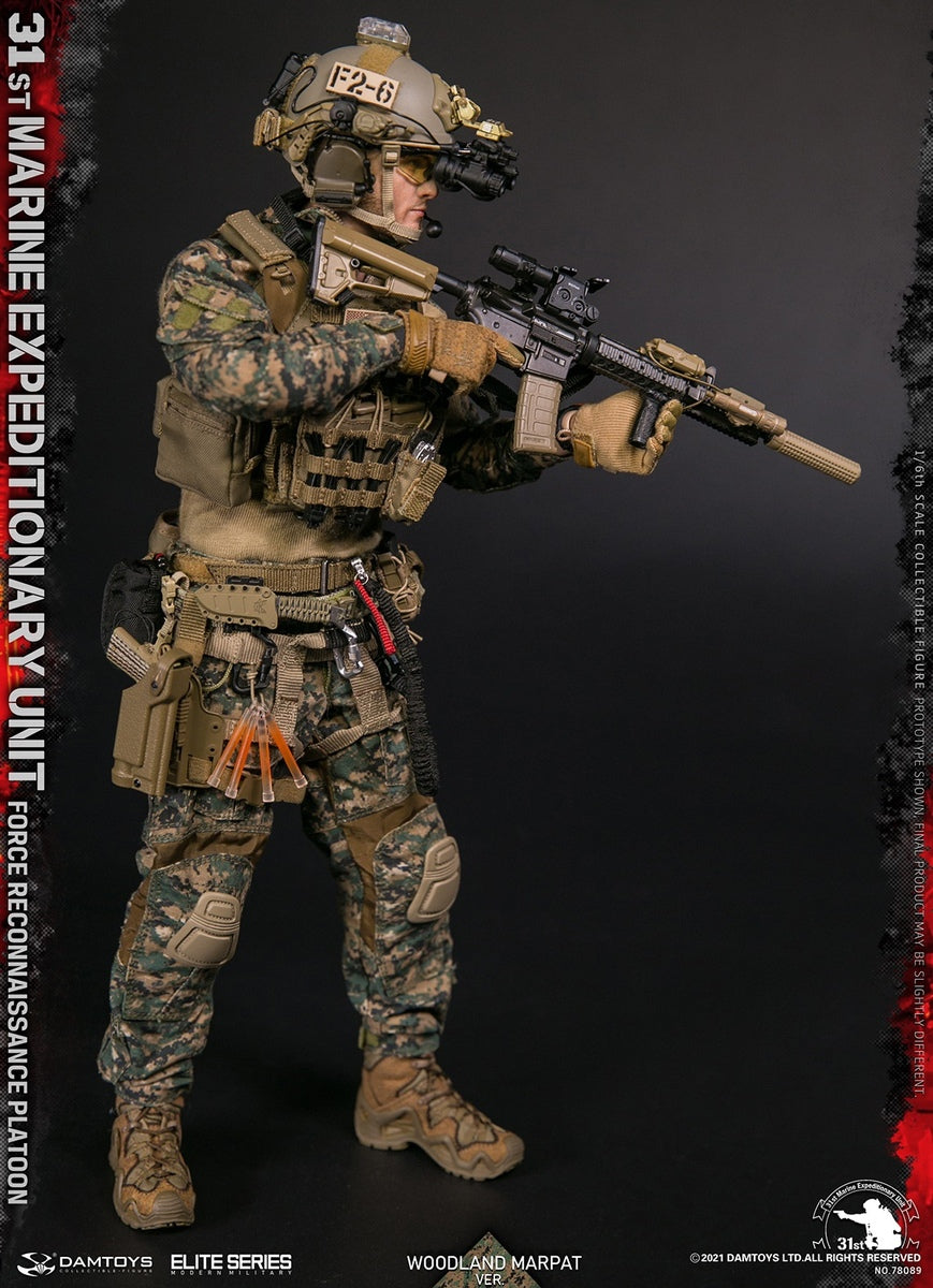 Pedido Figura 31st Marine Expeditionary Unit Force Reconnaissance Platoon - Woodland MARPAT marca Damtoys 78089 escala 1/6