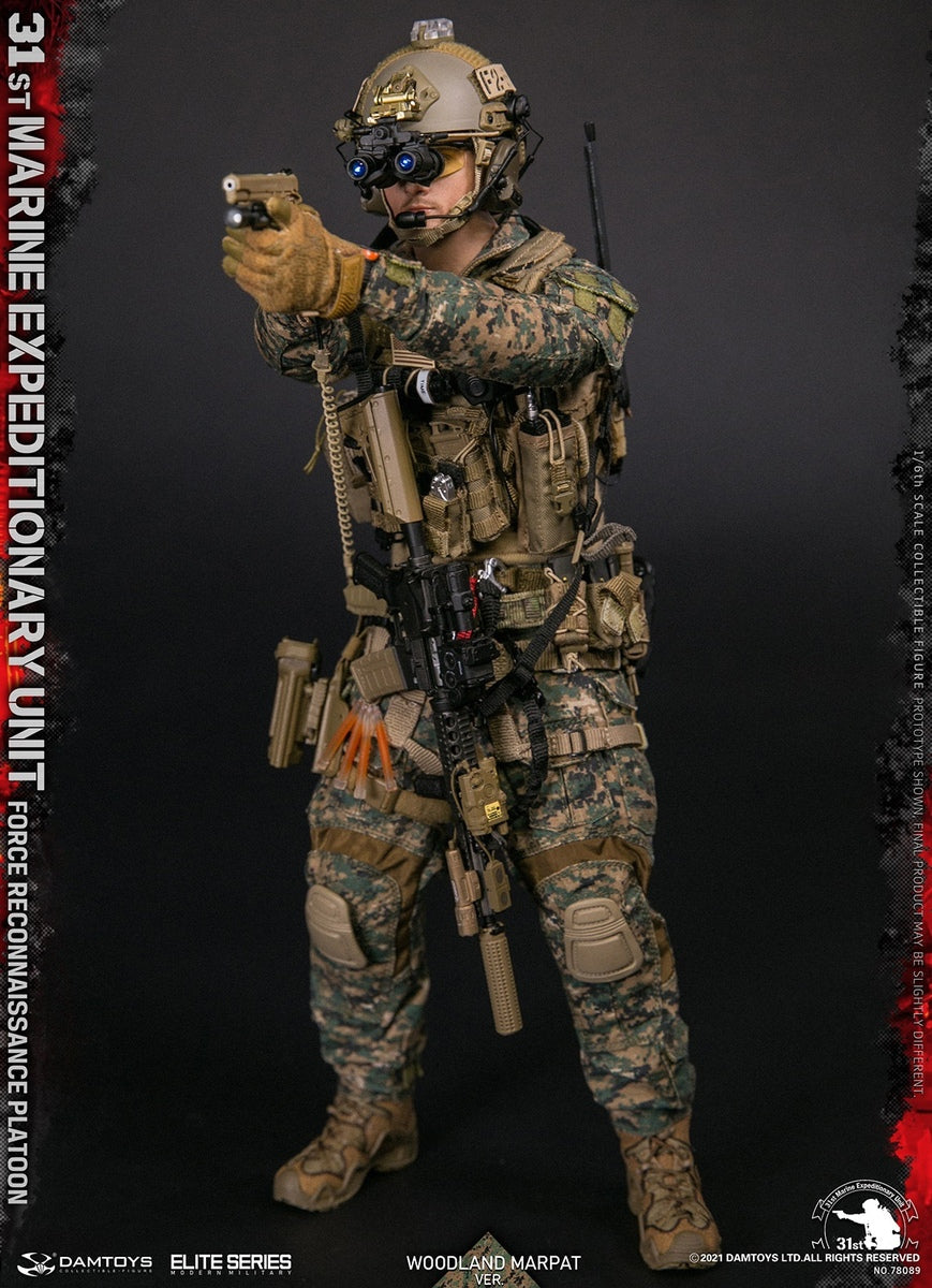 Pedido Figura 31st Marine Expeditionary Unit Force Reconnaissance Platoon - Woodland MARPAT marca Damtoys 78089 escala 1/6