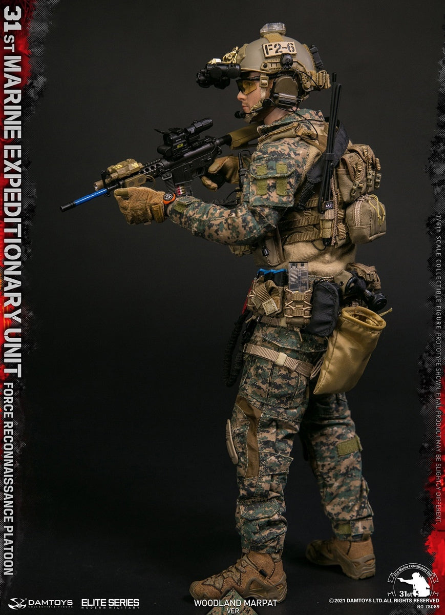 Pedido Figura 31st Marine Expeditionary Unit Force Reconnaissance Platoon - Woodland MARPAT marca Damtoys 78089 escala 1/6