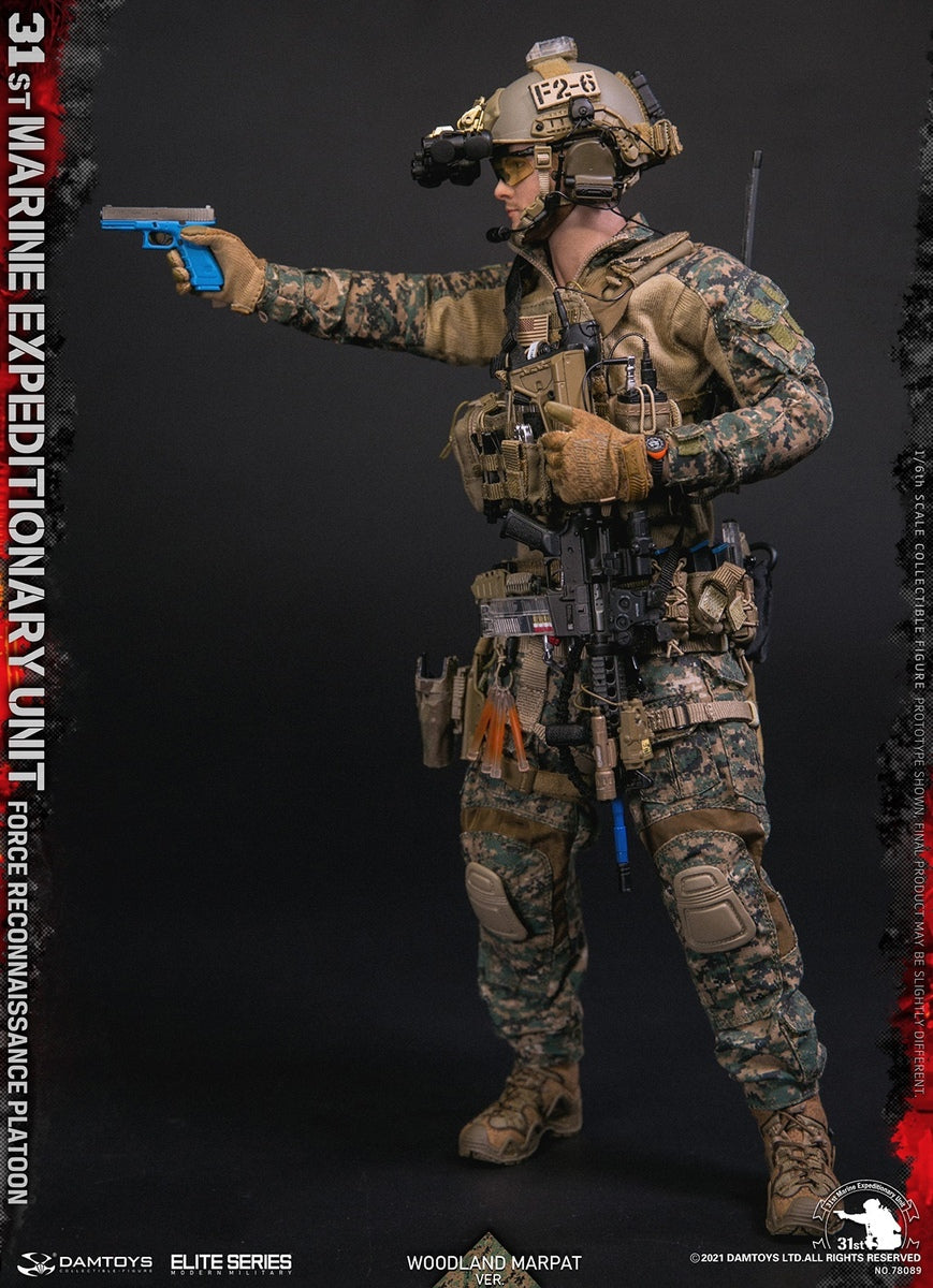 Pedido Figura 31st Marine Expeditionary Unit Force Reconnaissance Platoon - Woodland MARPAT marca Damtoys 78089 escala 1/6