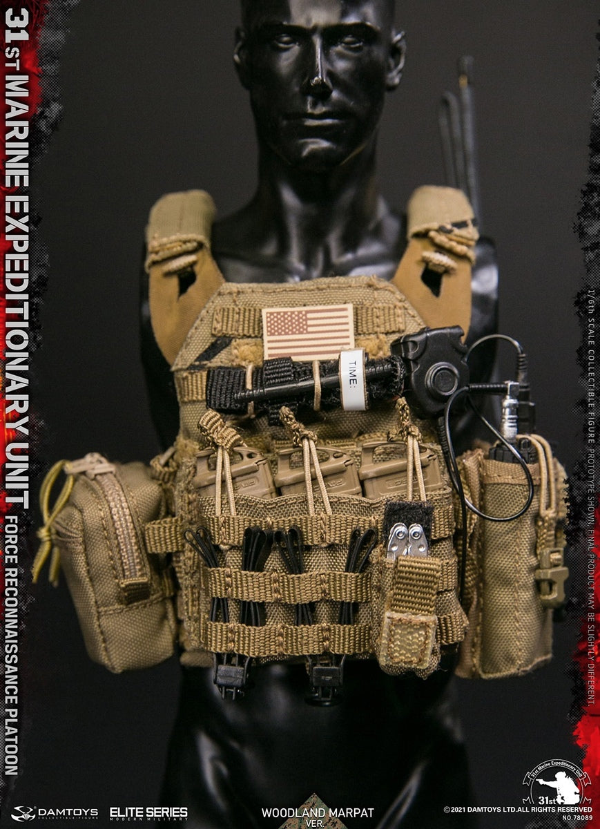 Pedido Figura 31st Marine Expeditionary Unit Force Reconnaissance Platoon - Woodland MARPAT marca Damtoys 78089 escala 1/6
