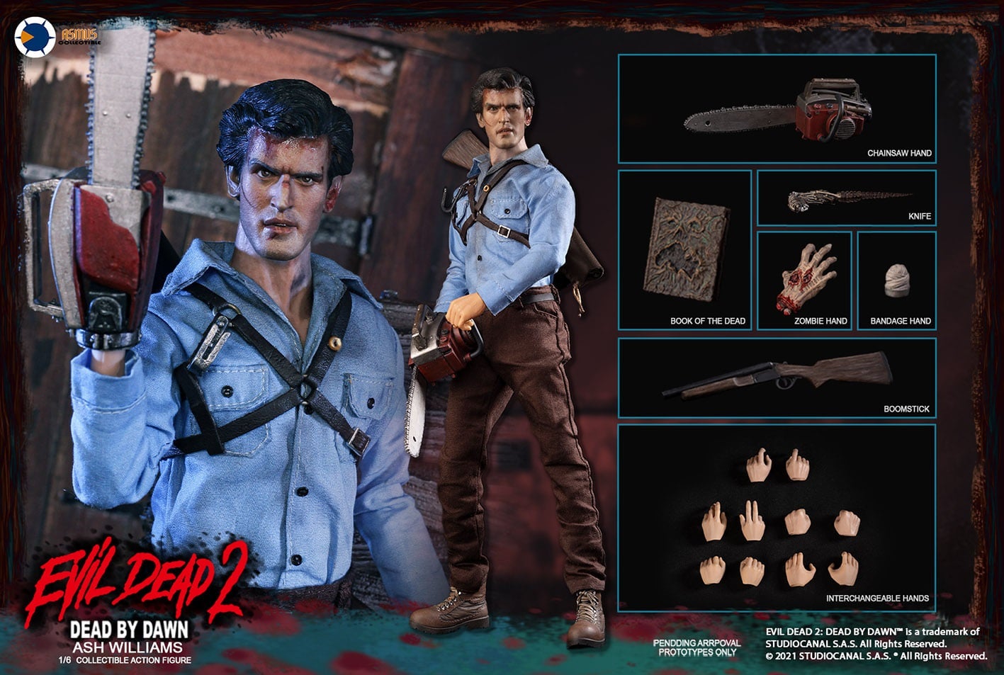 Pedido Figura Ash Williams - Evil Dead II marca Asmus Toys EDA001 escala 1/6