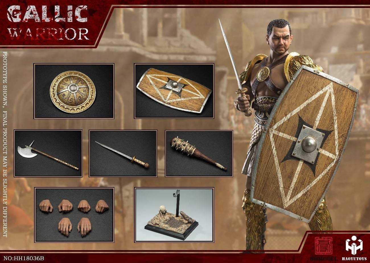 Pedido Figura (limitado) Gaul Warrior (Golden version) marca Haoyutoys HH18036B escala 1/6