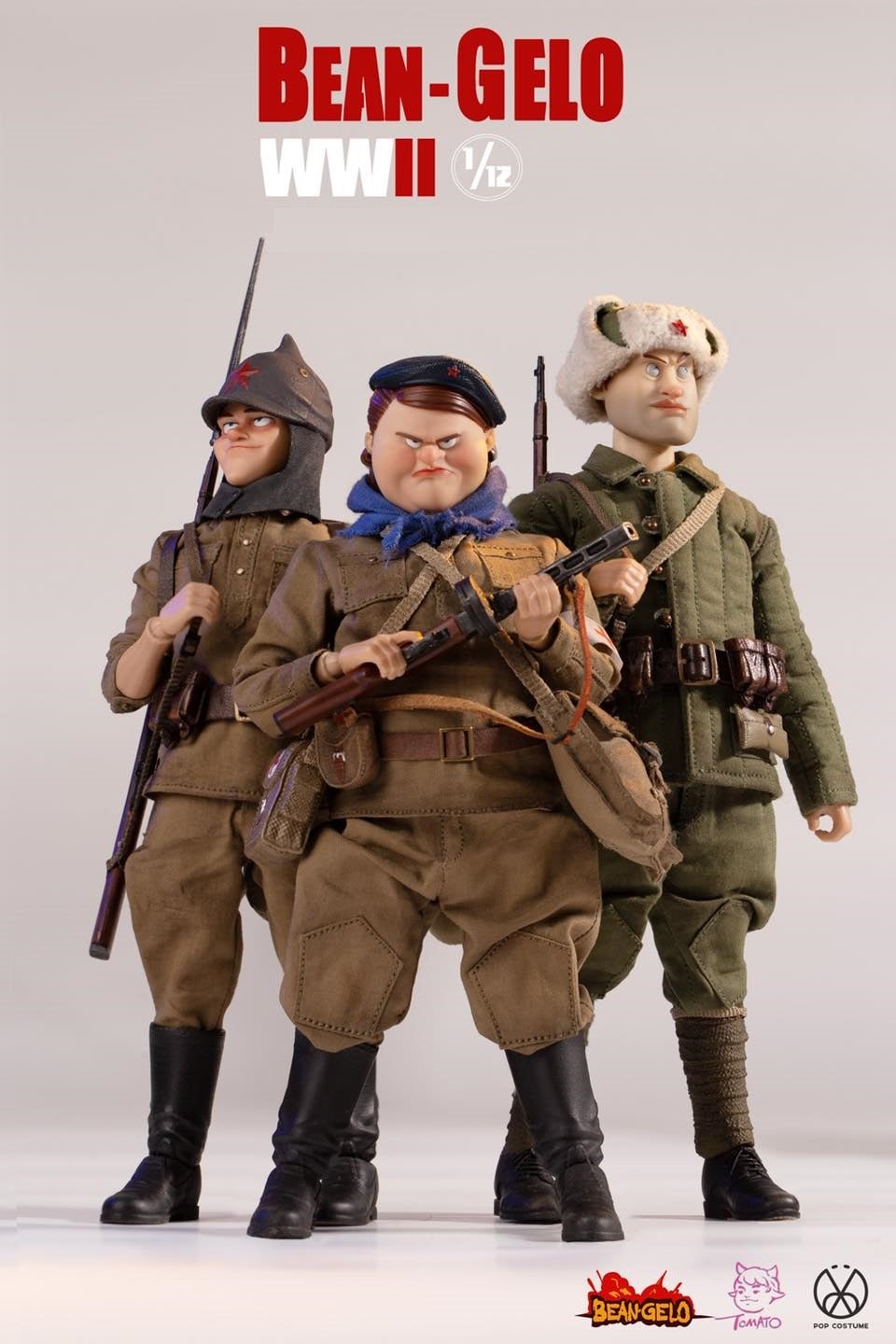 Pedido Figuras Bean Gelo WWII (Set triple) (Sniper Zhuang GBS020, Fat Sister GBS021, Anton GBS022) marca Poptoys escala pequeña 1/12