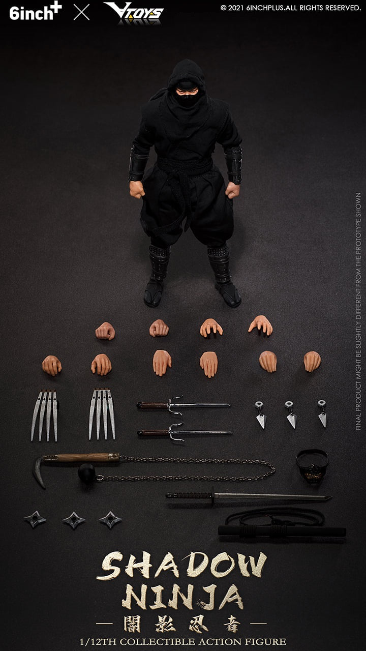 Pedido Figuras Shadow Ninja (3 versiones) marca 6Inch x VToys SN001-2-3 escala pequeña 1/12