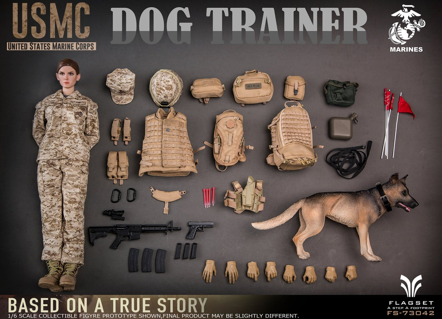 Pedido Figura USMC Dog Trainer marca Flagset FS-73042 escala 1/6