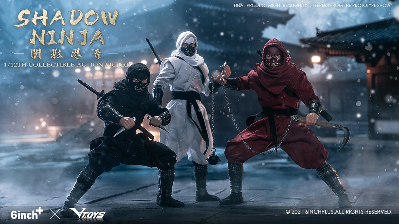 Pedido Figuras Shadow Ninja (3 versiones) marca 6Inch x VToys SN001-2-3 escala pequeña 1/12