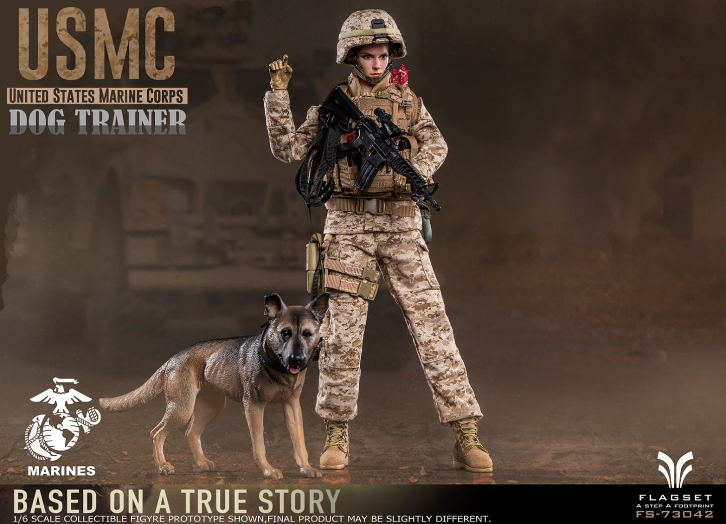 Pedido Figura USMC Dog Trainer marca Flagset FS-73042 escala 1/6