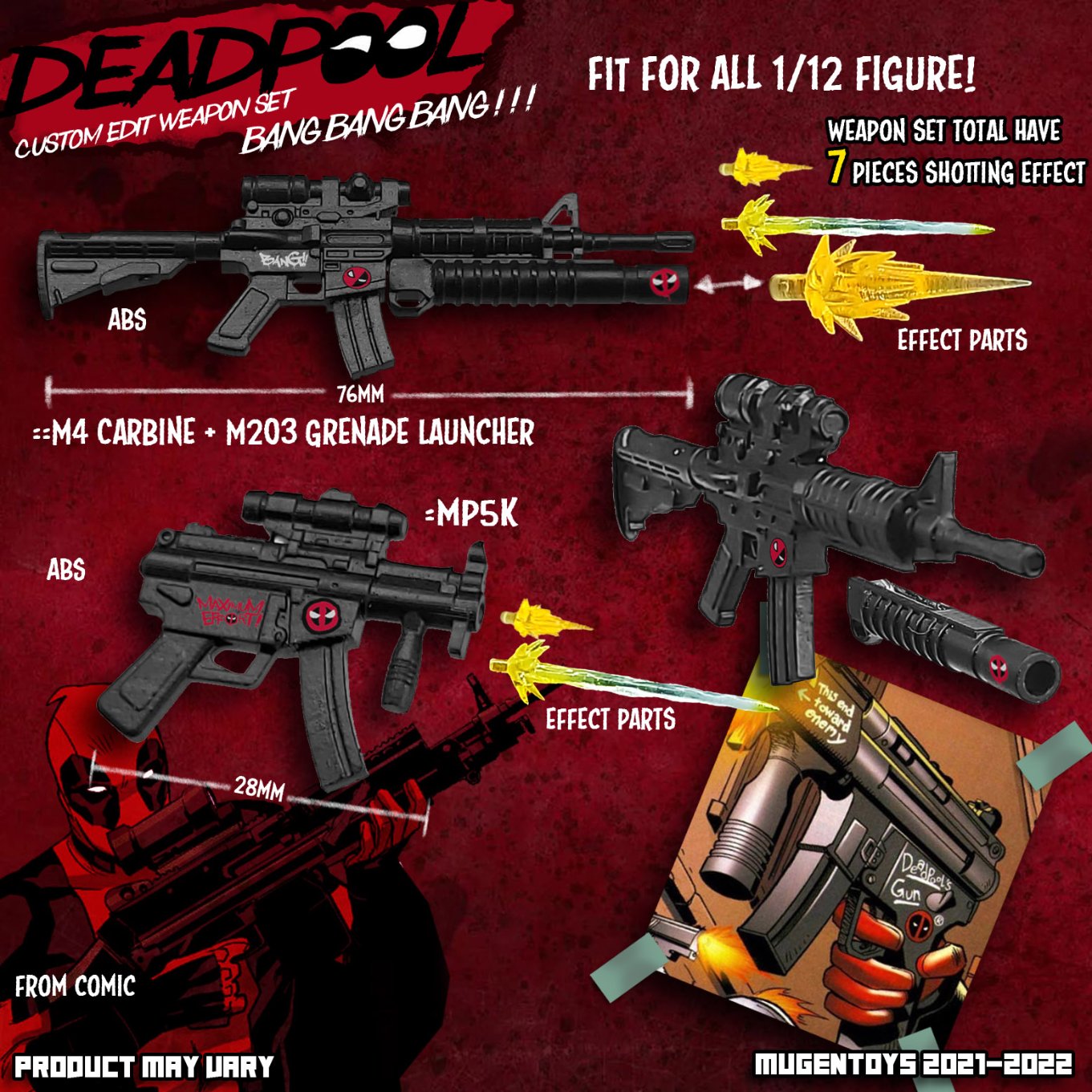 Pedido Set de armas y accesorios D marca Mugentoys escala pequeña 1/12
