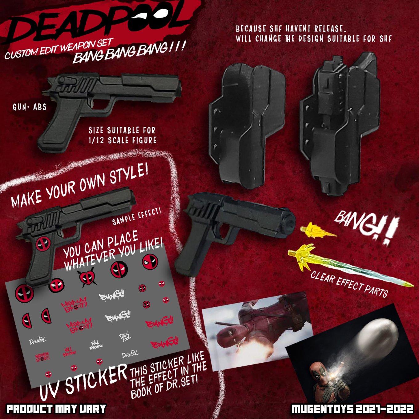 Pedido Set de armas y accesorios D marca Mugentoys escala pequeña 1/12