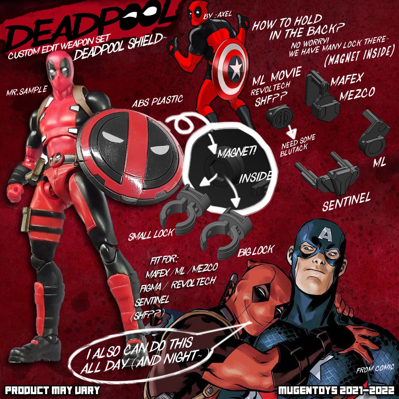 Pedido Set de armas y accesorios D marca Mugentoys escala pequeña 1/12