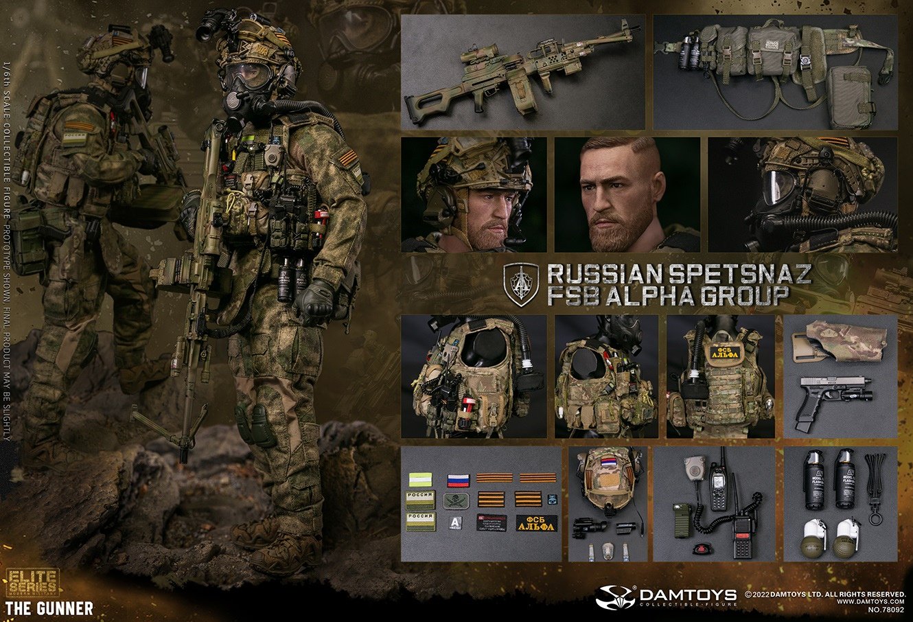 Pedido Figura Russian Spetsnaz FSB Alpha Group GUNNER marca Damtoys 78092 escala 1/6