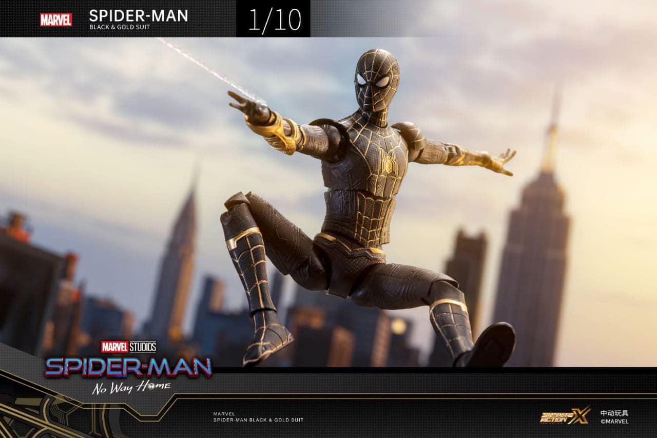 Pedido Figura Spider-Man (Black and Gold Suit) - Spider-Man: No Way Home marca ZD Toys escala pequeña 1/10 (18 cm)