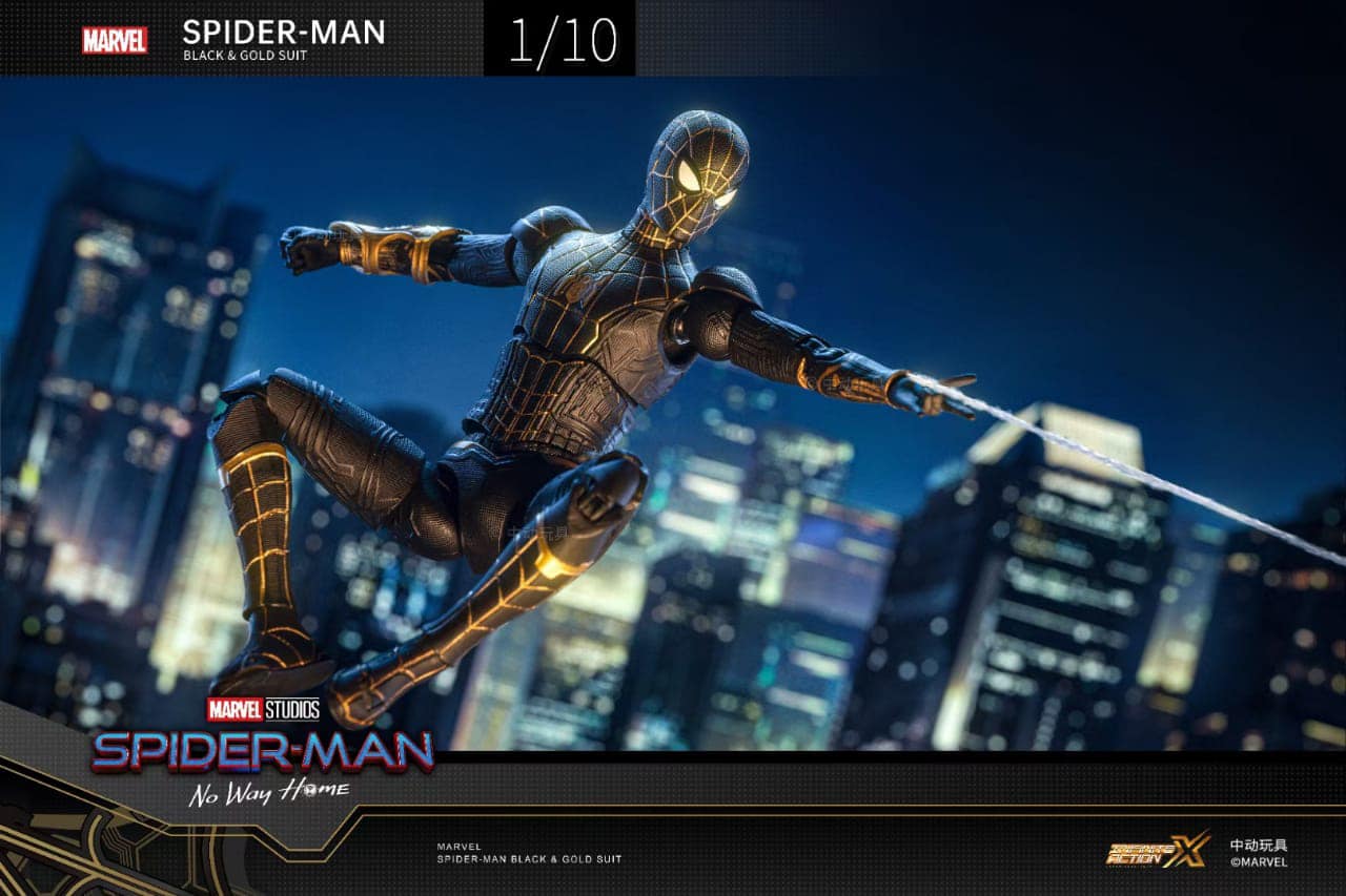 Pedido Figura Spider-Man (Black and Gold Suit) - Spider-Man: No Way Home marca ZD Toys escala pequeña 1/10 (18 cm)