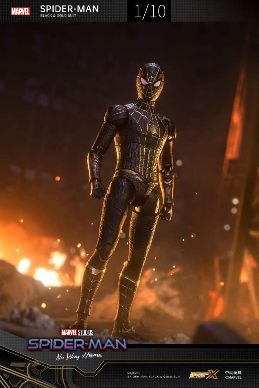 Pedido Figura Spider-Man (Black and Gold Suit) - Spider-Man: No Way Home marca ZD Toys escala pequeña 1/10 (18 cm)