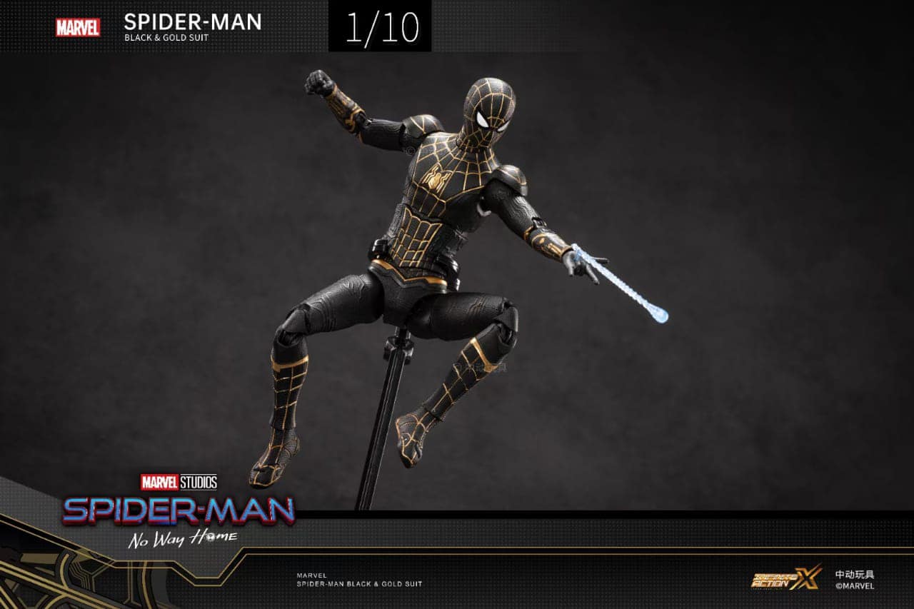 Pedido Figura Spider-Man (Black and Gold Suit) - Spider-Man: No Way Home marca ZD Toys escala pequeña 1/10 (18 cm)