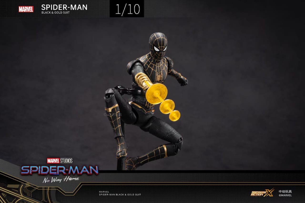 Pedido Figura Spider-Man (Black and Gold Suit) - Spider-Man: No Way Home marca ZD Toys escala pequeña 1/10 (18 cm)