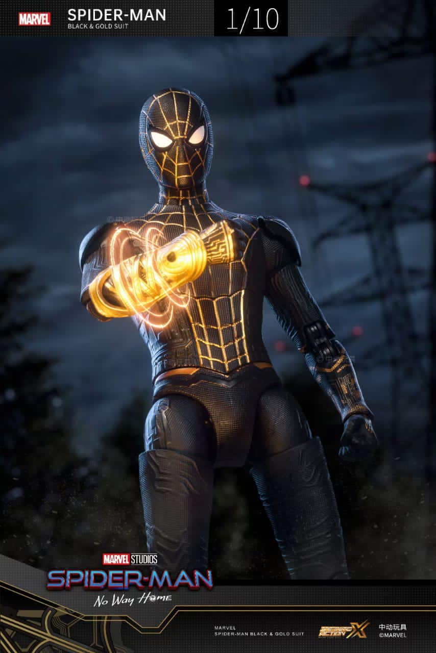 Pedido Figura Spider-Man (Black and Gold Suit) - Spider-Man: No Way Home marca ZD Toys escala pequeña 1/10 (18 cm)