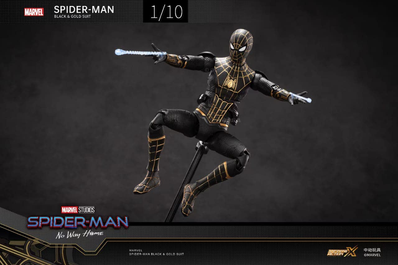 Pedido Figura Spider-Man (Black and Gold Suit) - Spider-Man: No Way Home marca ZD Toys escala pequeña 1/10 (18 cm)