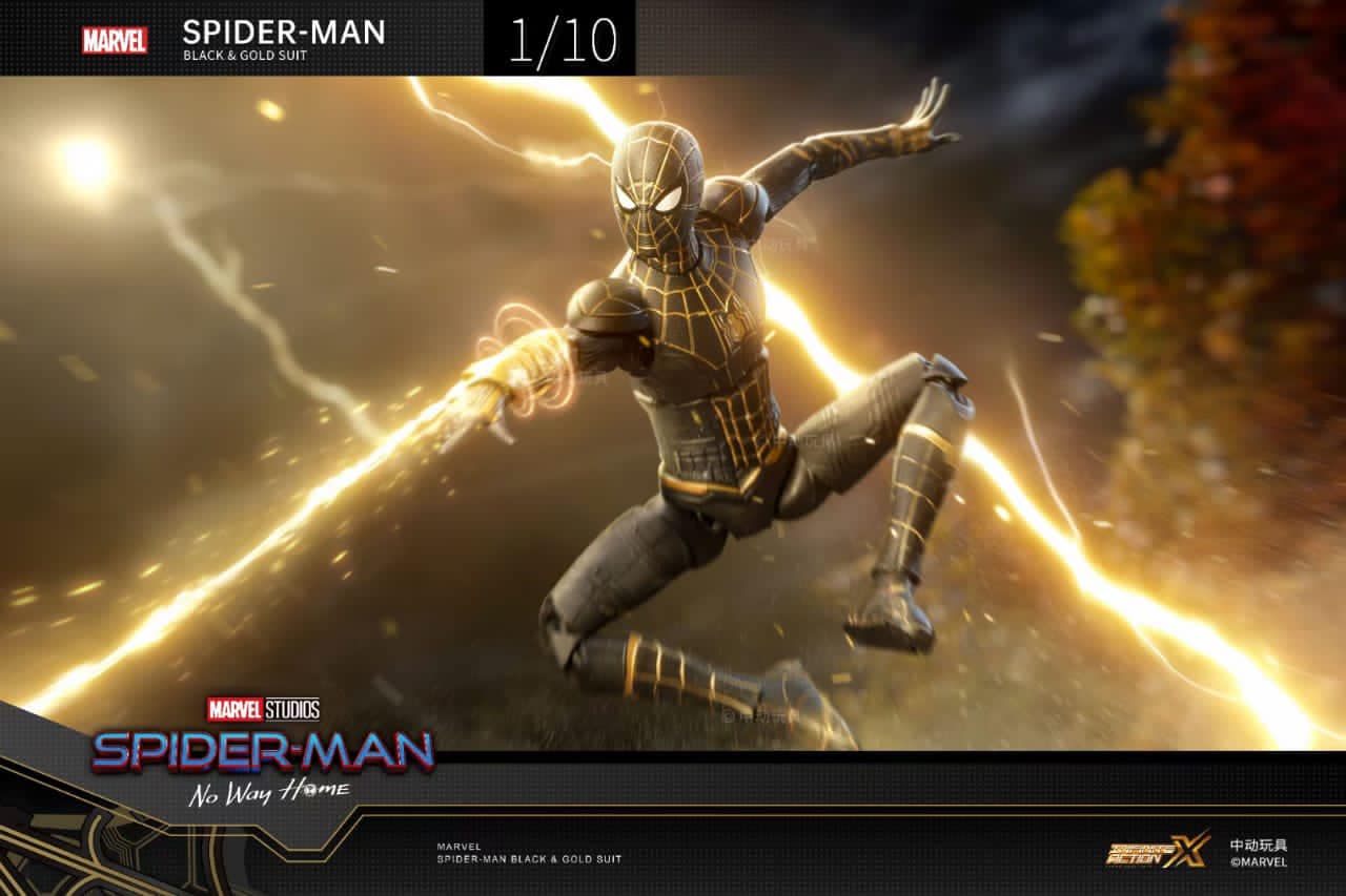 Pedido Figura Spider-Man (Black and Gold Suit) - Spider-Man: No Way Home marca ZD Toys escala pequeña 1/10 (18 cm)
