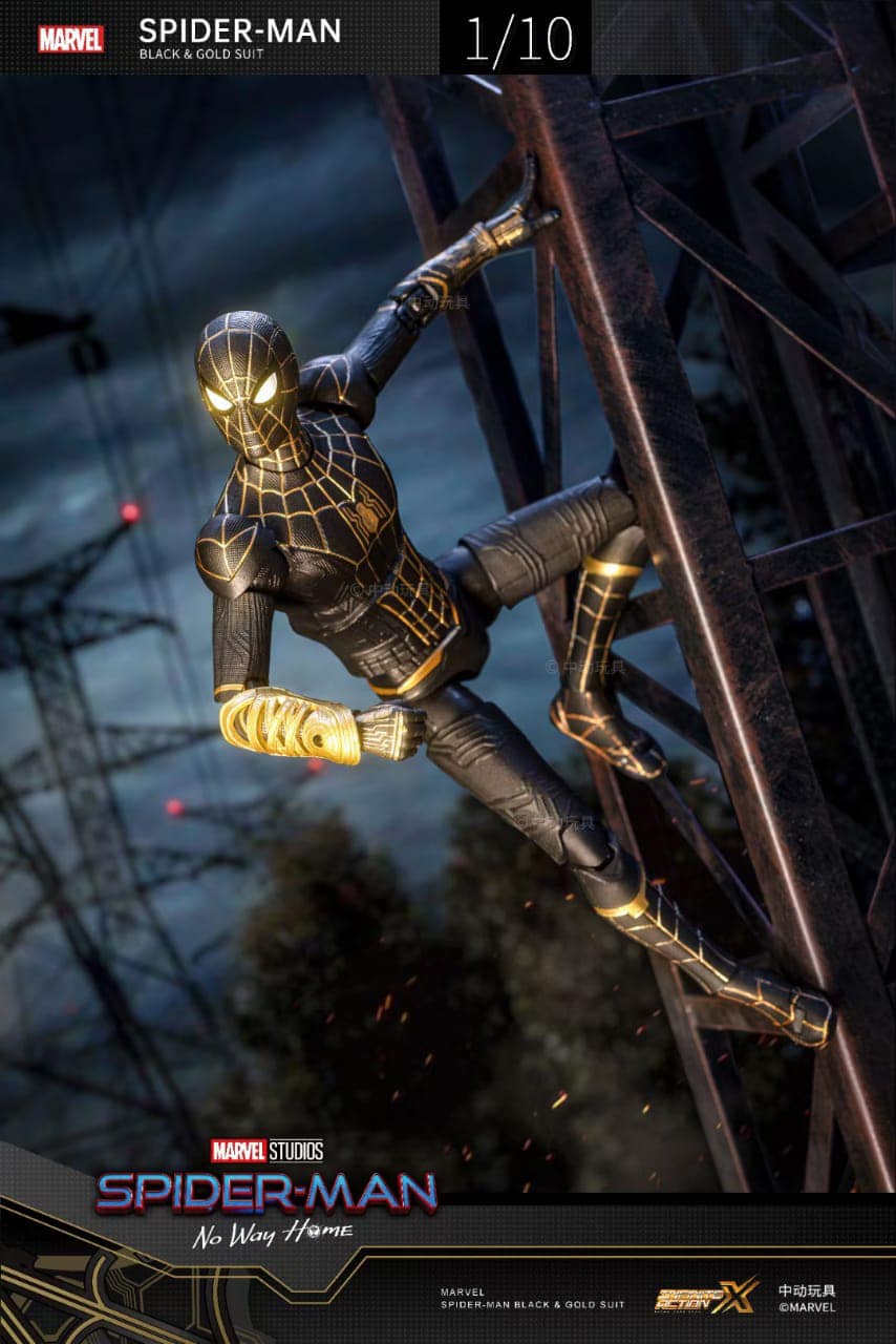 Pedido Figura Spider-Man (Black and Gold Suit) - Spider-Man: No Way Home marca ZD Toys escala pequeña 1/10 (18 cm)
