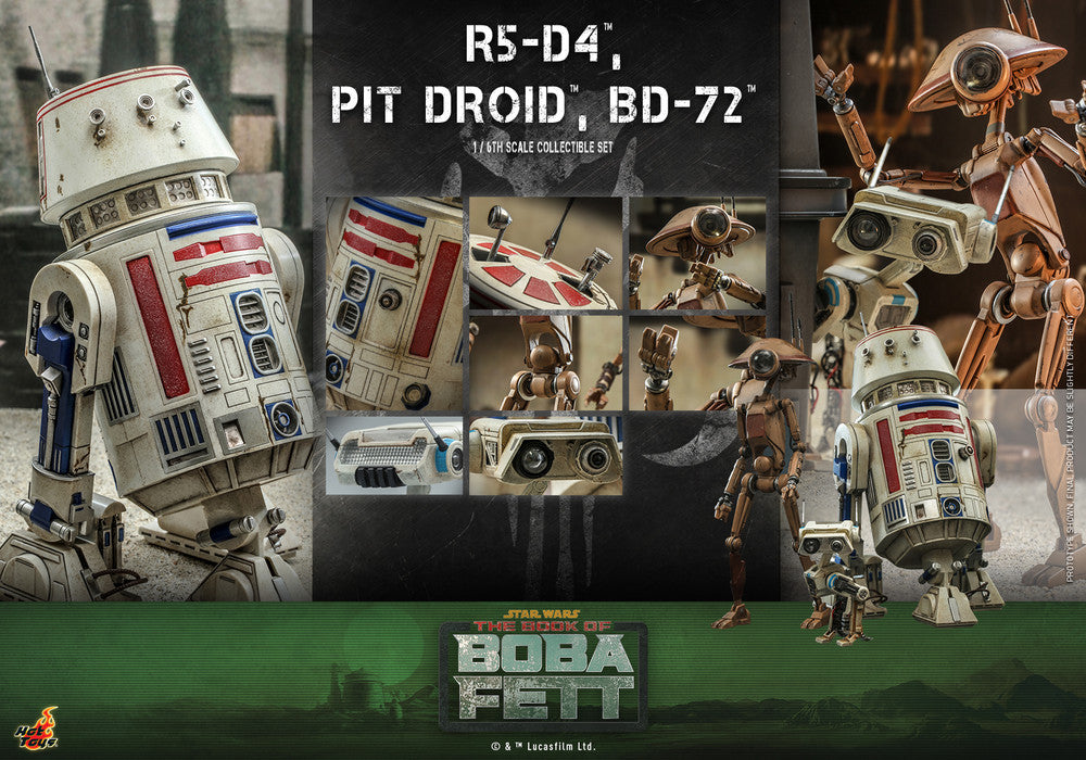 Preventa Figuras R5-D4™, Pit Droid™ y BD-72™ - Star Wars: The Book of Boba Fett ™ marca Hot Toys TMS086 escala 1/6